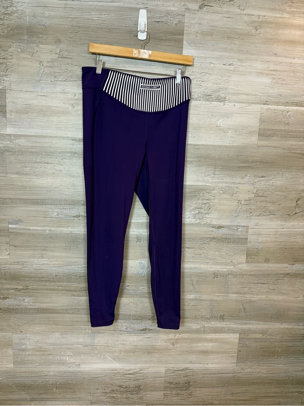 Savage X Fenty Sport Striped High Waist Leggings Purple 1X Activewear